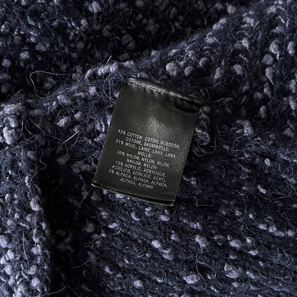 Anthropologie Moth Wool Alpaca Knit V Neck Sweater Navy Size Small - Picture 6 of 7
